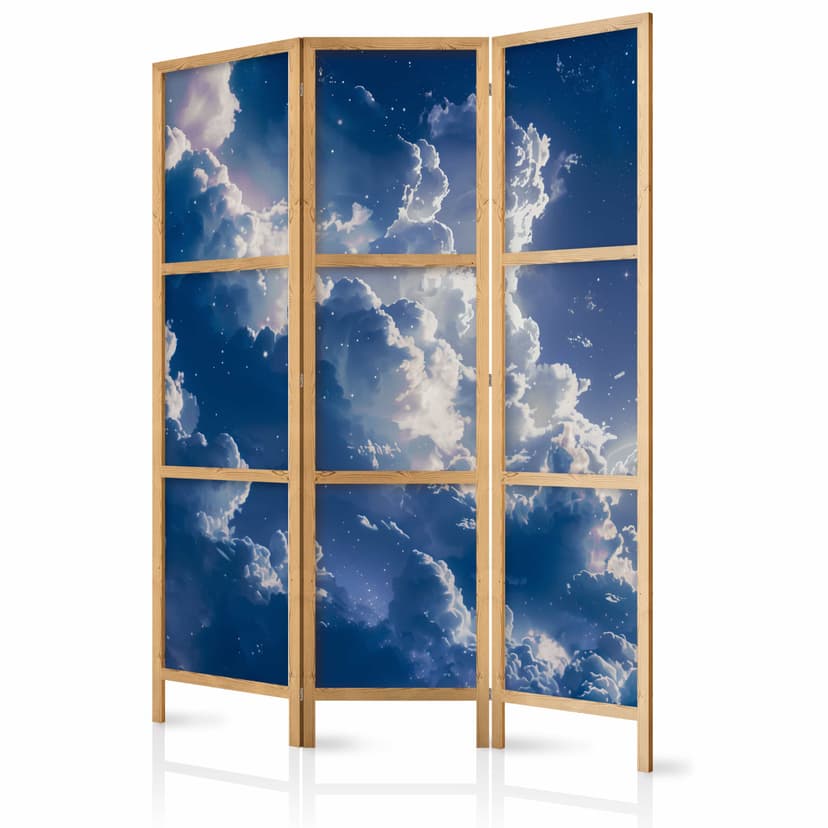 Japanischer Paravent Raumteiler - Starry Delicate Clouds, 3-teilig