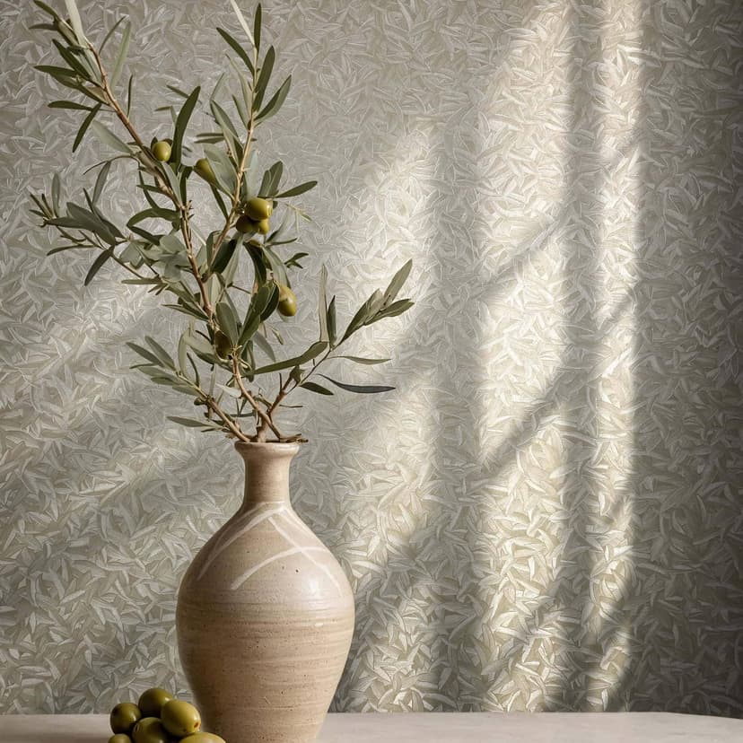 Carta da parati in tessuto non tessuto con motivo floreale beige lucido di Harald Glööckler