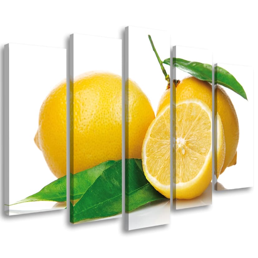 Stampa su tela 5 Pezzi, Frutta Limoni