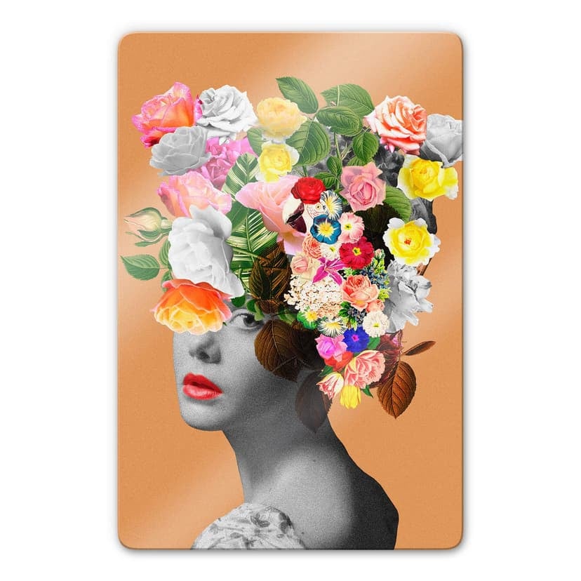 Stampa su vetro Frida Floral Studio - Orange Lady