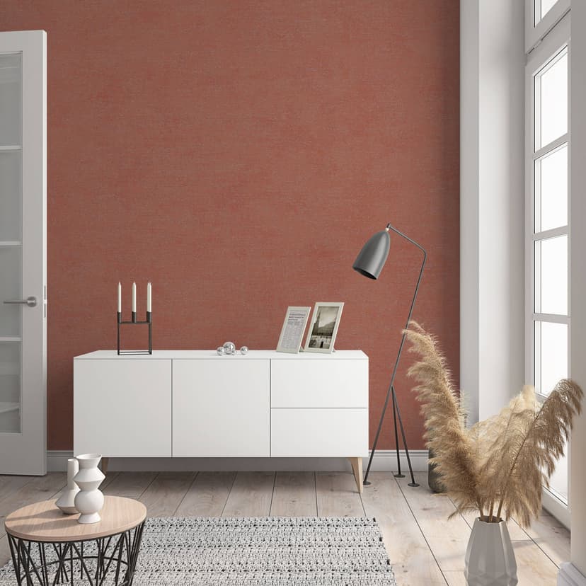 Carta da parati uniforme, rivestimento murale in tessuto non tessuto Sfumature di rosso, arancione
