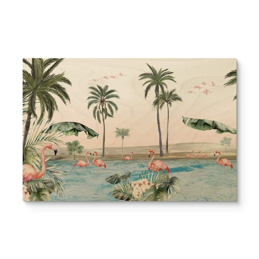 Stampa su legno Kikki Belle - Flamingos