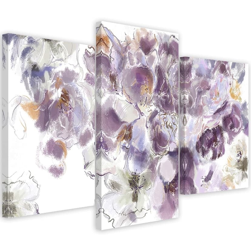 Stampa su tela 3 pezzi, fiore di iris