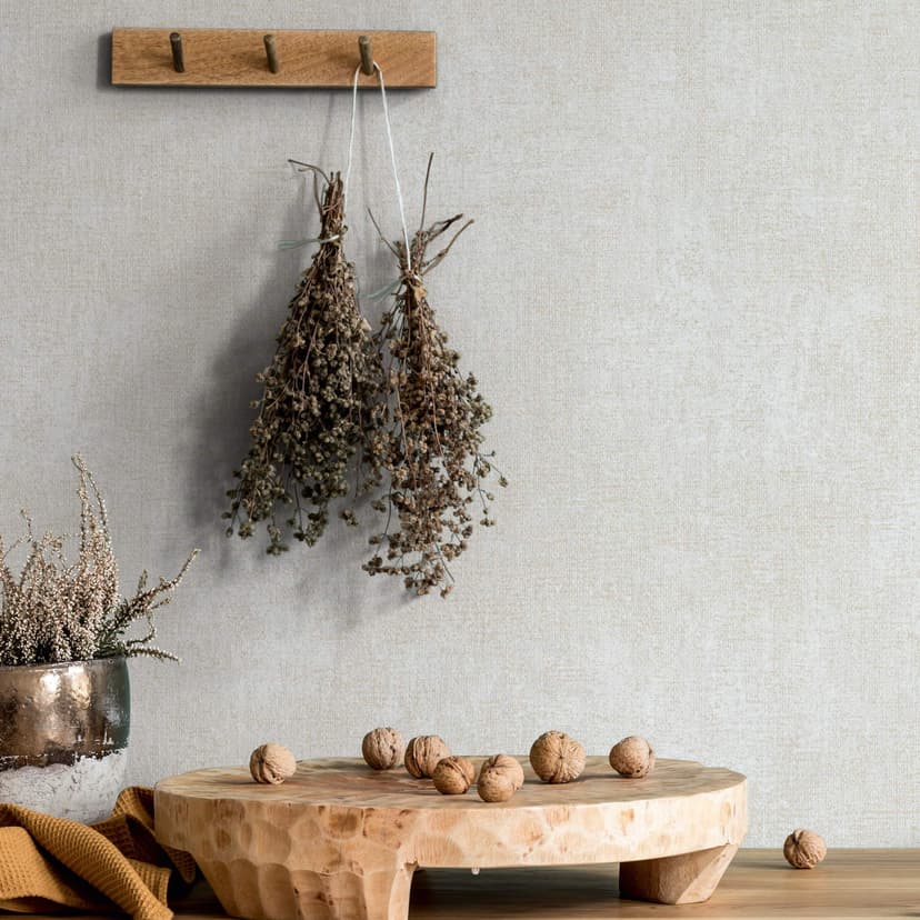 Carta da parati a tinta unita, rivestimento murale in tessuto non tessuto Novamur Jackie beige