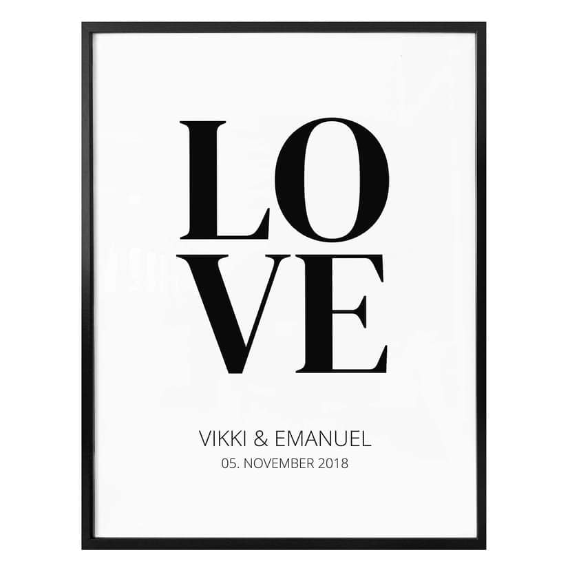 Poster Love + Testo personalizzato