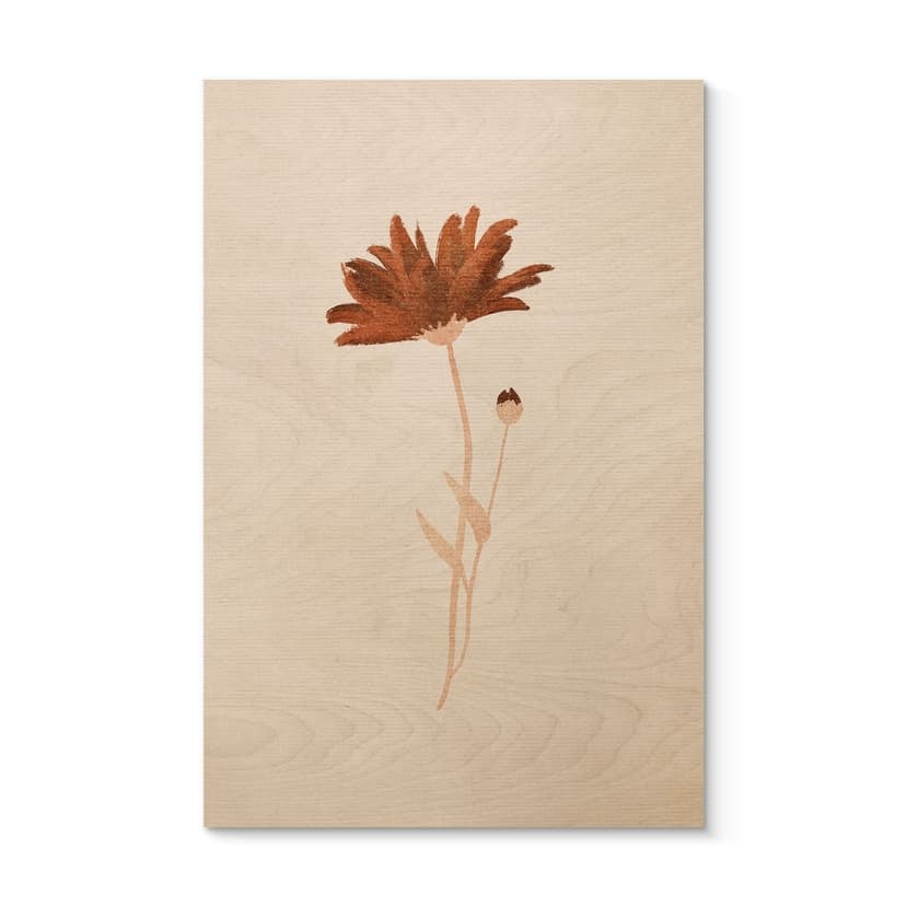 Stampa astratta su legno di fiori selvatici - Goed Blauw