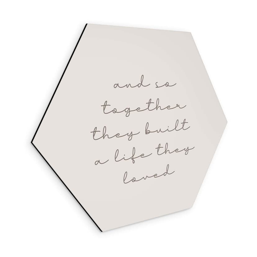 Stampe esagonali con citazione d'amore - Together - Alu-Dibond
