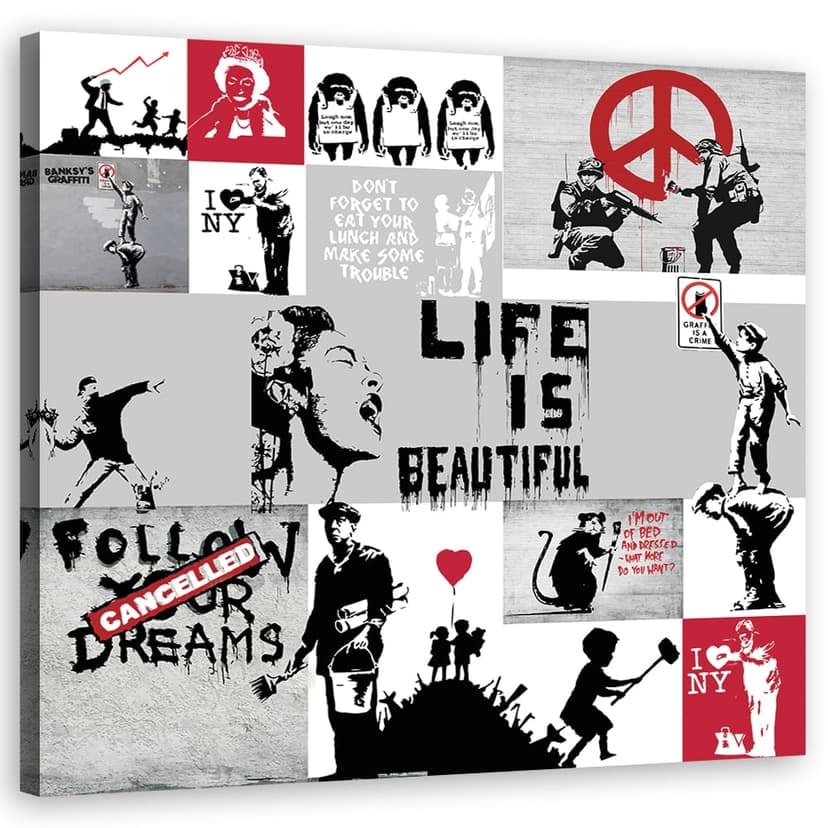 Stampe su tela, Composizione di graffiti Banksy