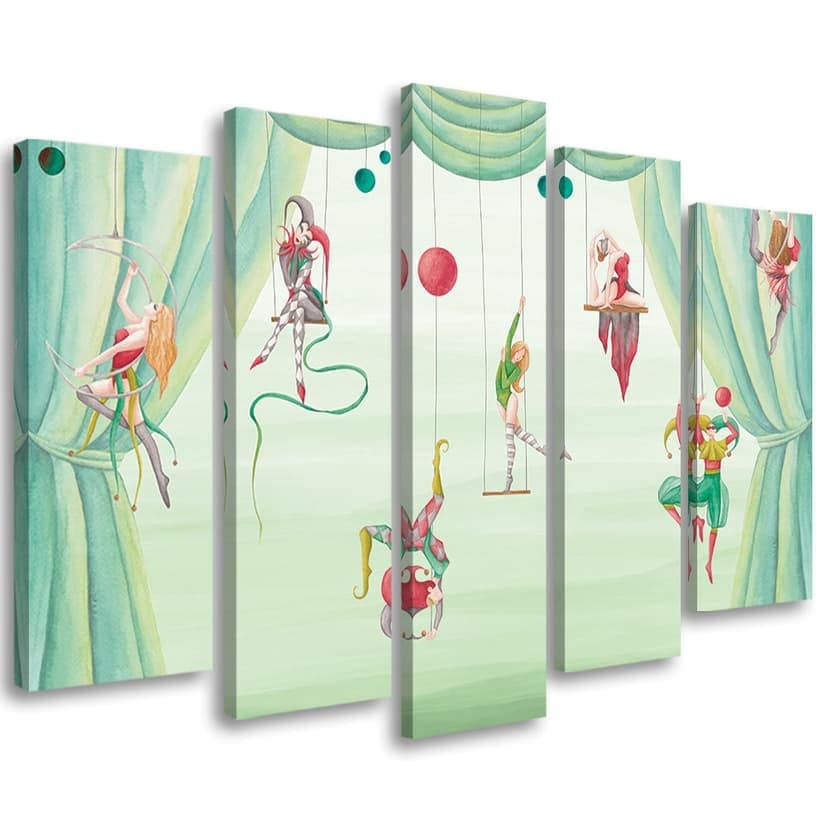 Stampa su tela 5 pezzi, acrobata da circo