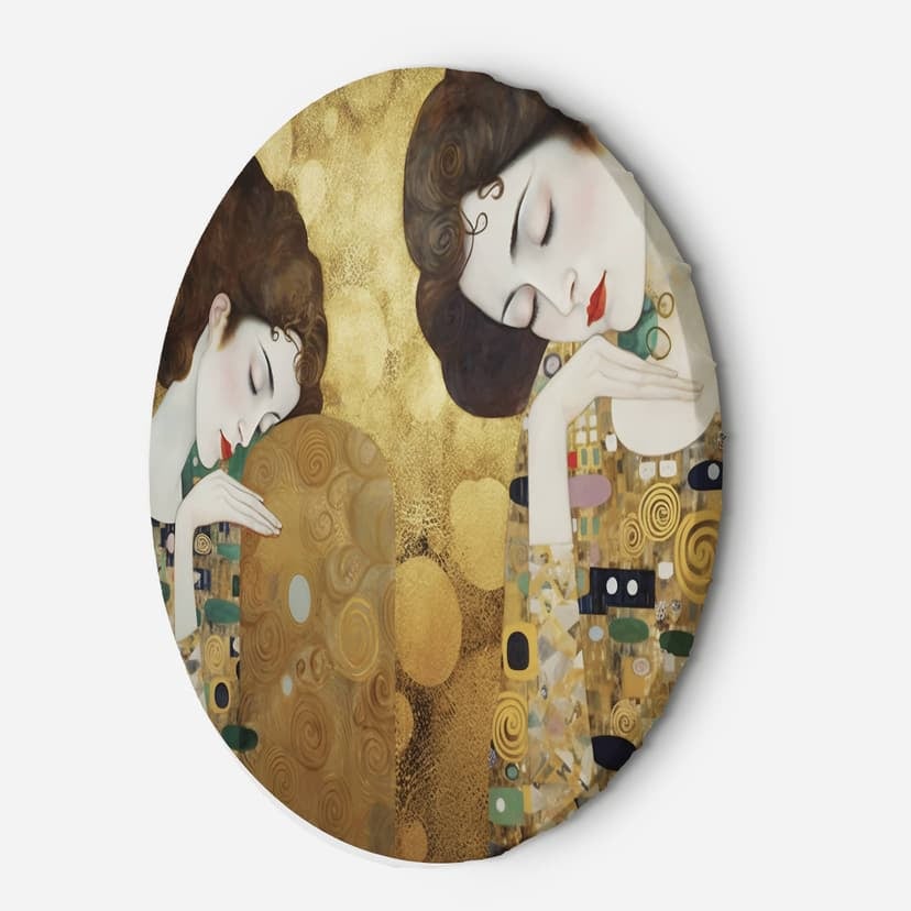 Foto su tela rotonda - Ritratto di donna in oro - G. Klimt