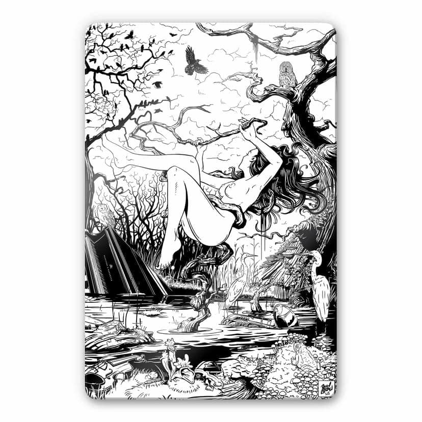 Glasbild Drawstore - Swampland