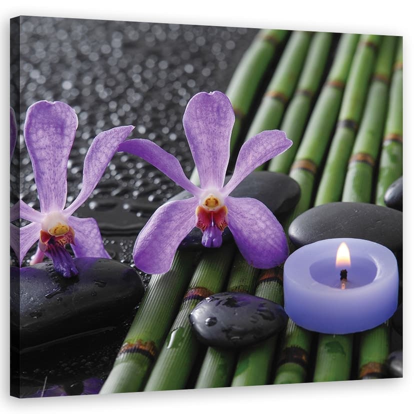 Stampe su tela, Fiori di bambù Zen Spa candela