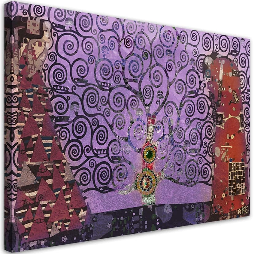 Stampe su tela, Gustav Klimt albero della vita viola