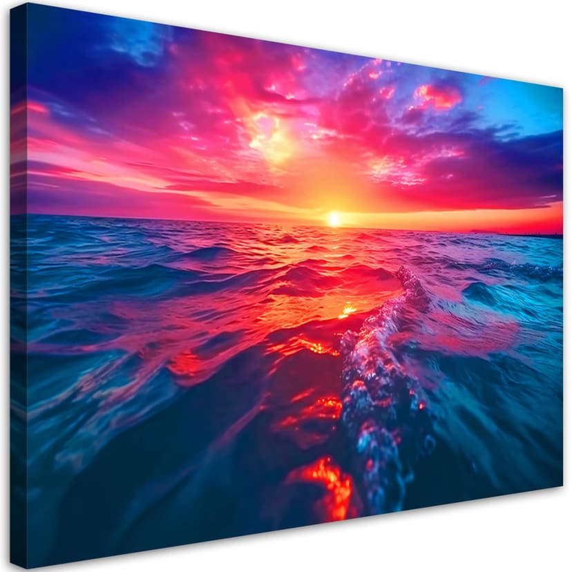 Stampa su tela, Tramonto sul mare