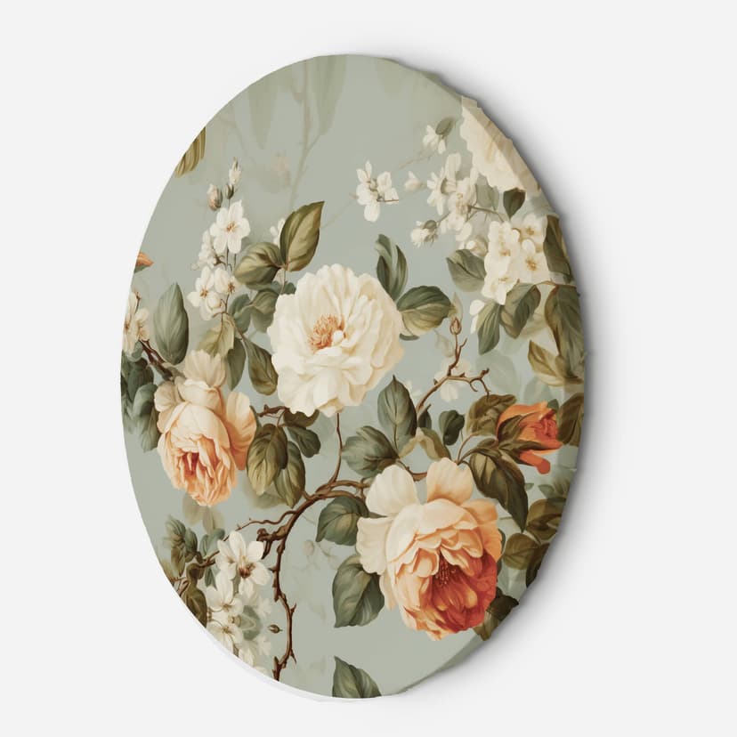 Quadro su tela rotonda Bouquet di rose