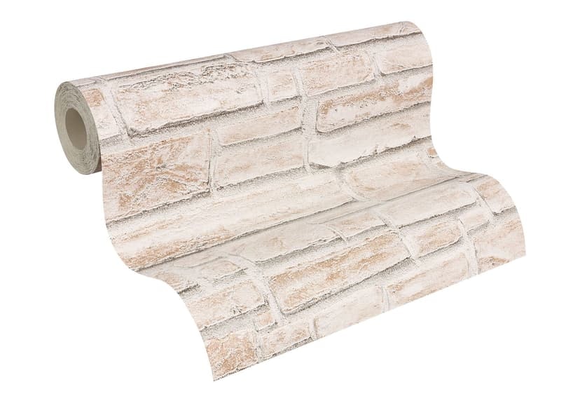 A.S. Création - carta da parati con sfondo strutturato Dekora Natur 6 colore bianco segnale, beige,