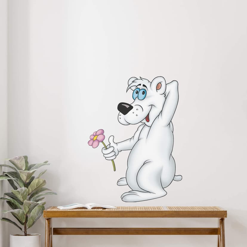 Adesivo murale - Orso bianco un po' matto