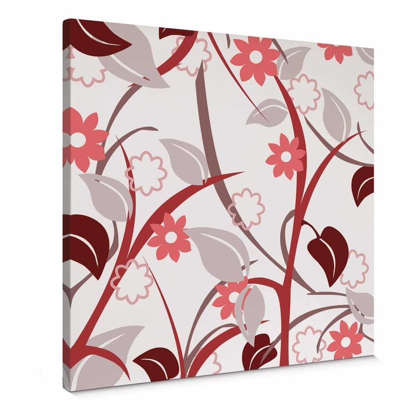 Stampa su tela - Giardino in fiore rosso