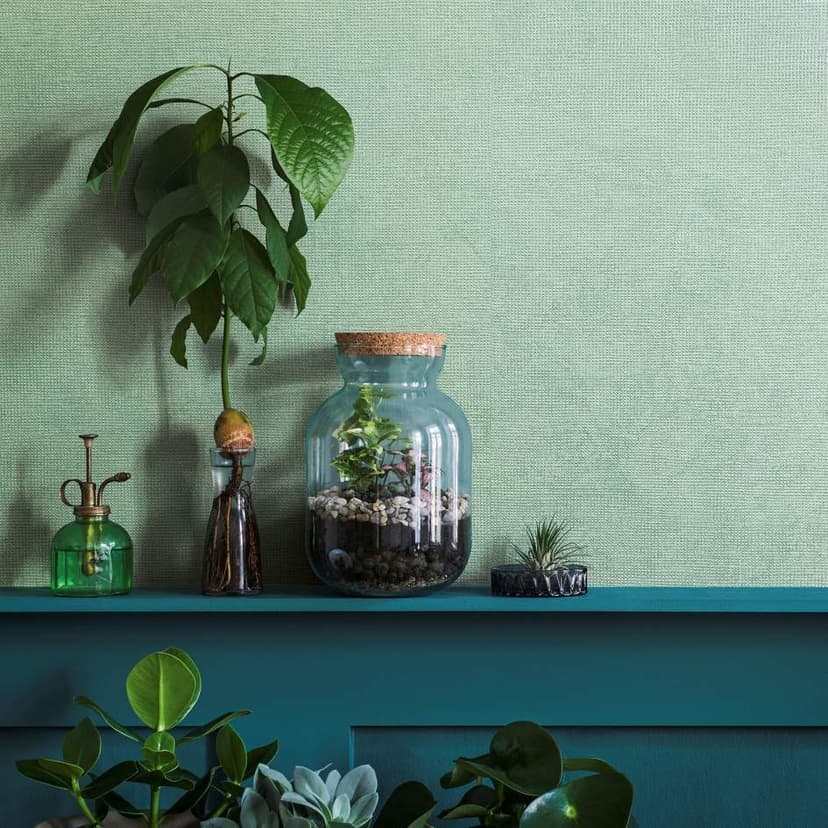 Carta da parati a tinta unita, rivestimento murale in tessuto non tessuto Novamur Yvi verde