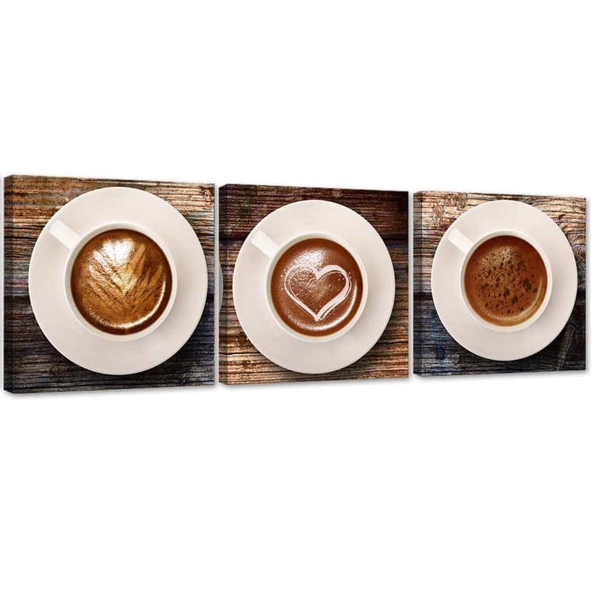 Stampa su tela 3 pezzi, bevanda al caffè