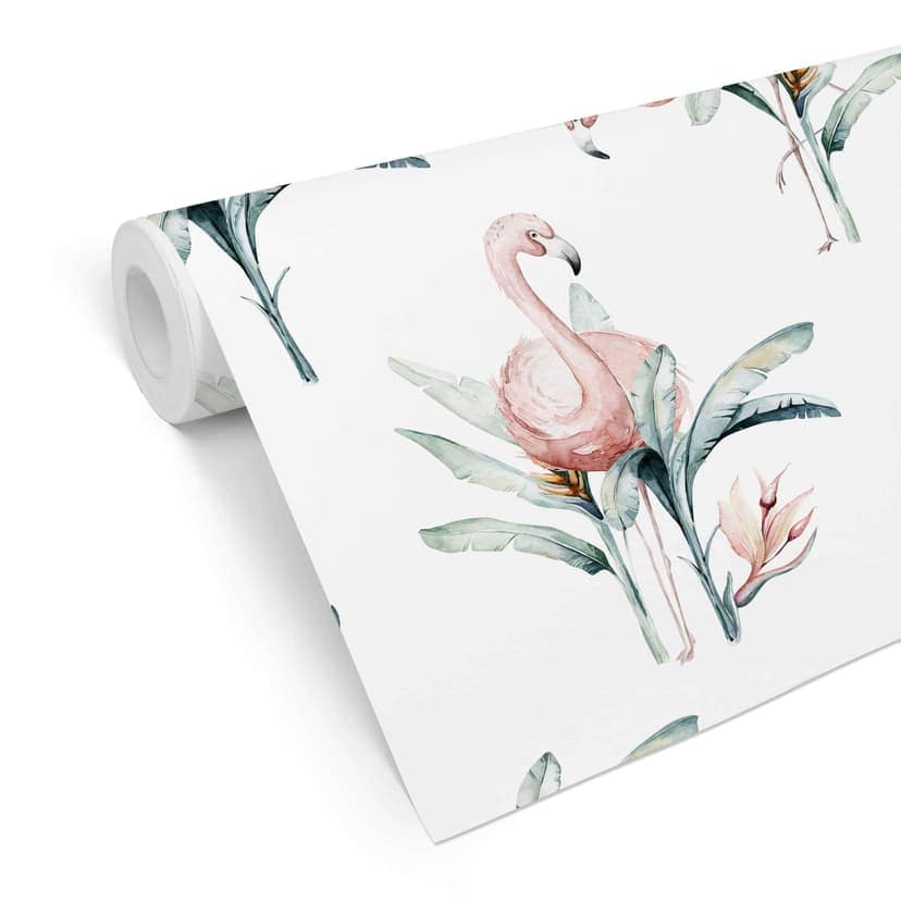 Carta da parati a motivi Kvilis - Flamingos