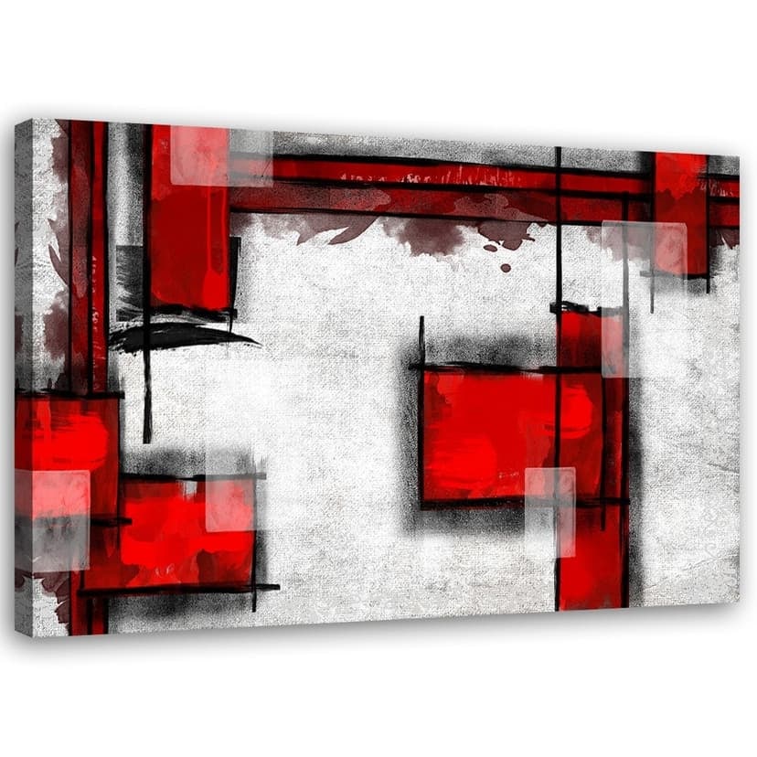 Stampe su tela, Astrazione geometrica in rosso