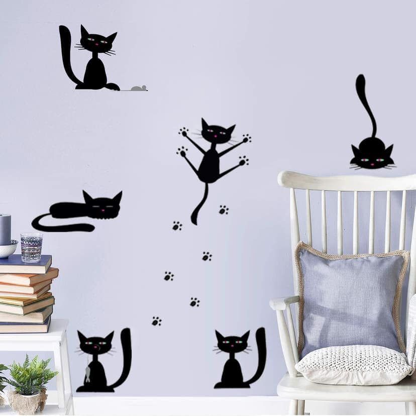 Adesivo murale - Composizione di gatti neri