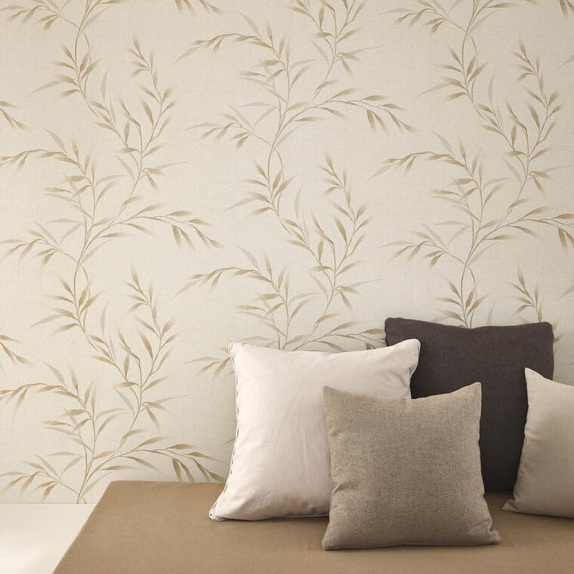Guido Maria Kretschmer Carta da parati con motivo a foglie Yamato Fashion for Walls 5 beige
