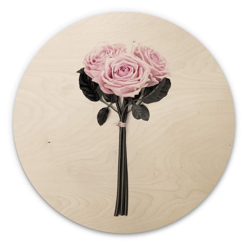 Stampa su legno Kubistika - Rose - tondo