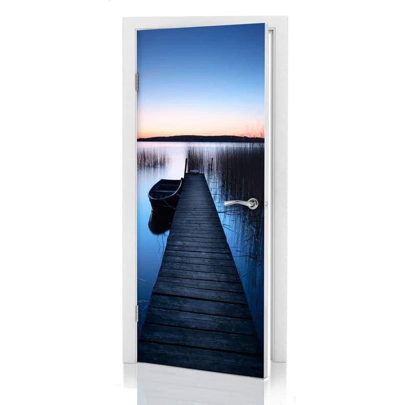 Adesivi per porte - Pontile all'alba