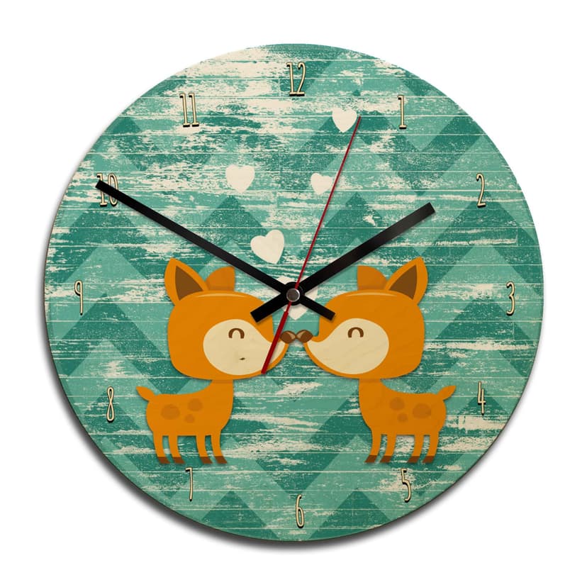Orologio in legno - Volpi