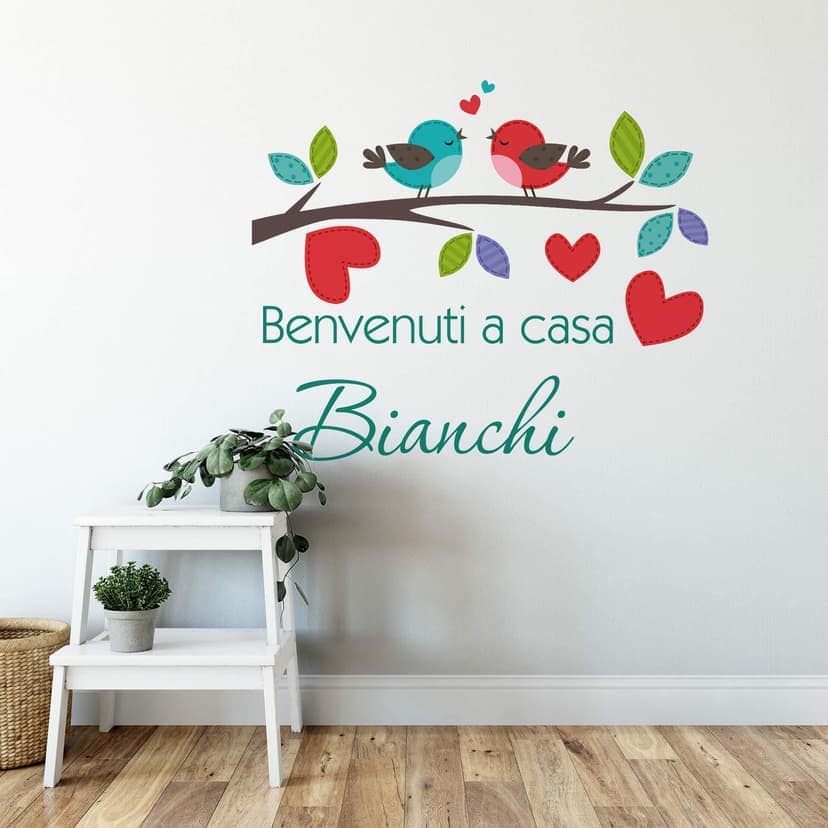 Adesivo murale Benvenuti a casa + Nome