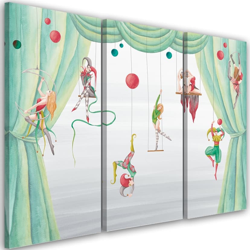 Stampa su tela in 3 pezzi, acrobata del circo