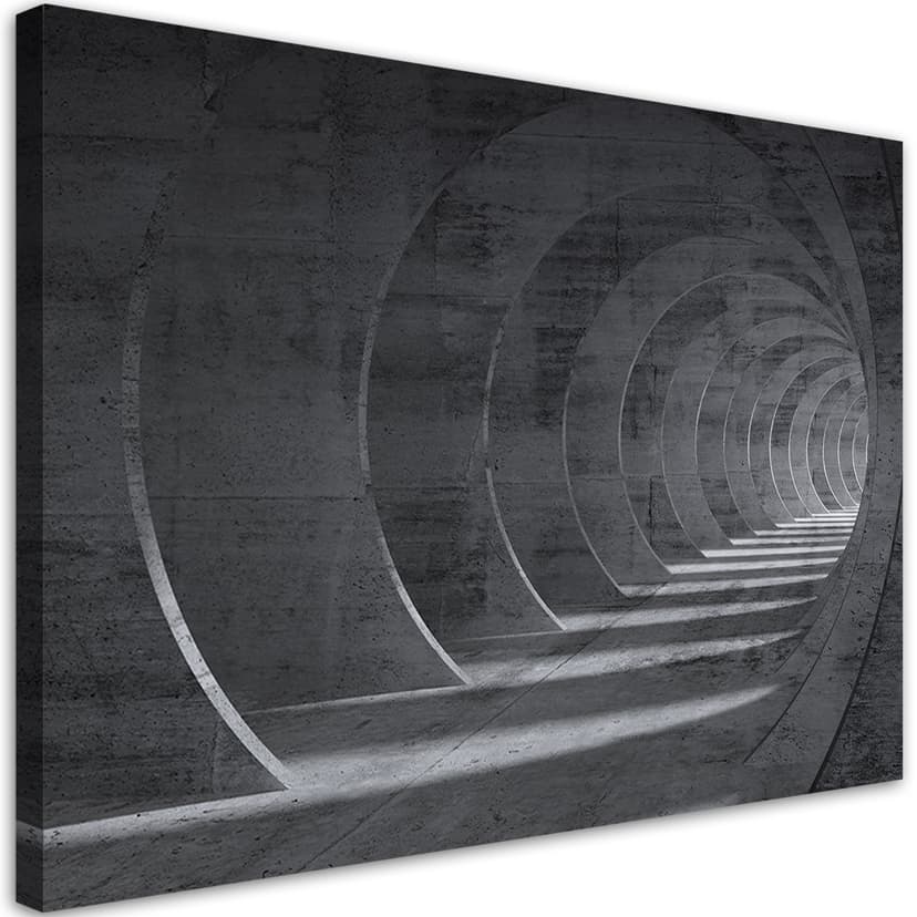 Stampe su tela, Tunnel 3D grigio