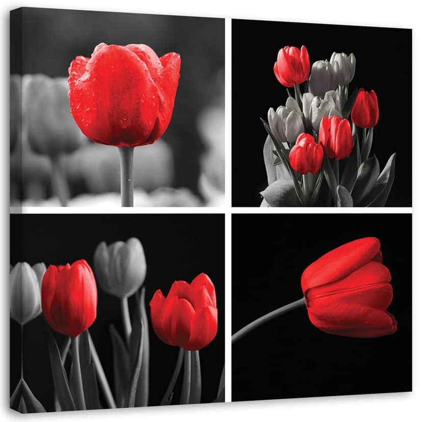 Stampe su tela, Fiori di tulipano rosso