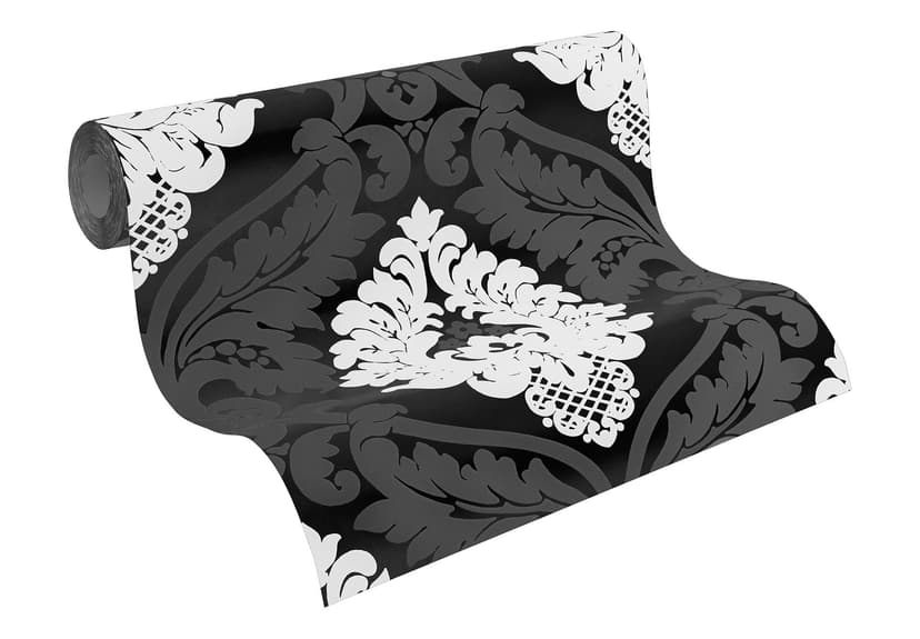 Livingwalls - carta da parati in TNT Flock 4 colore nero, bianco segnale, grigio grafite