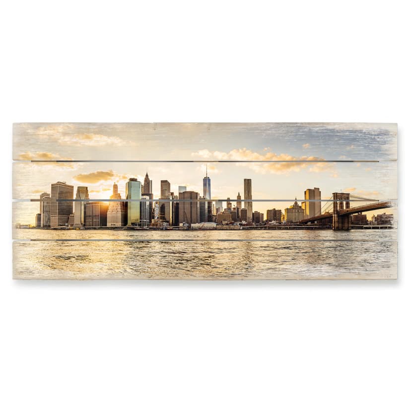 Stampa su legno - Tramonto a Manhattan