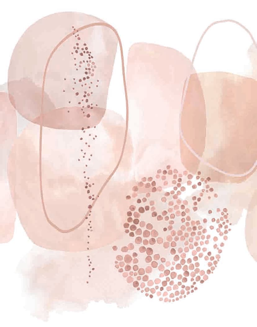 Fotomurale Forme astratte ad acquerello in beige e rosé 3,4 x 2,65 m