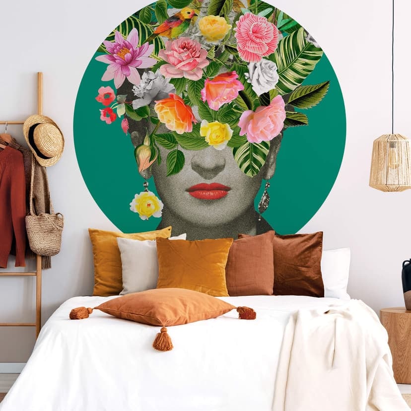 Fotomurale Frida Floral Studio- tondo - carta da parati in tessuto non tessuto/carta da parati in te