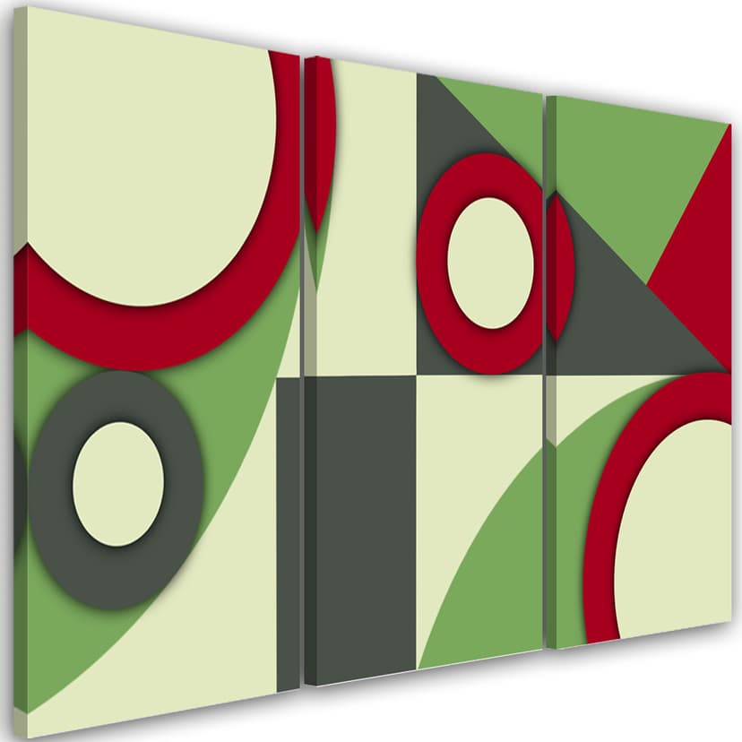 Stampa su tela in 3 parti, Forme astratte geometriche