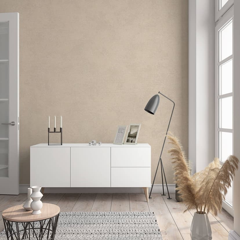 Carta da parati a tinta unita, rivestimento murale in tessuto non tessuto Sfumature beige