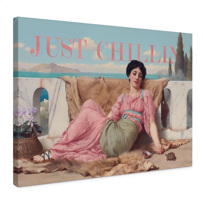 Stampa su tela Just Chillin - Ispirato a John William Godward
