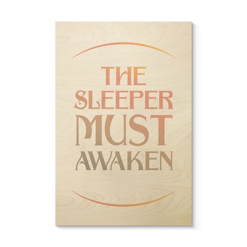 Stampa su legno Citazione cinematografica da Dune - The Sleeper must awaken