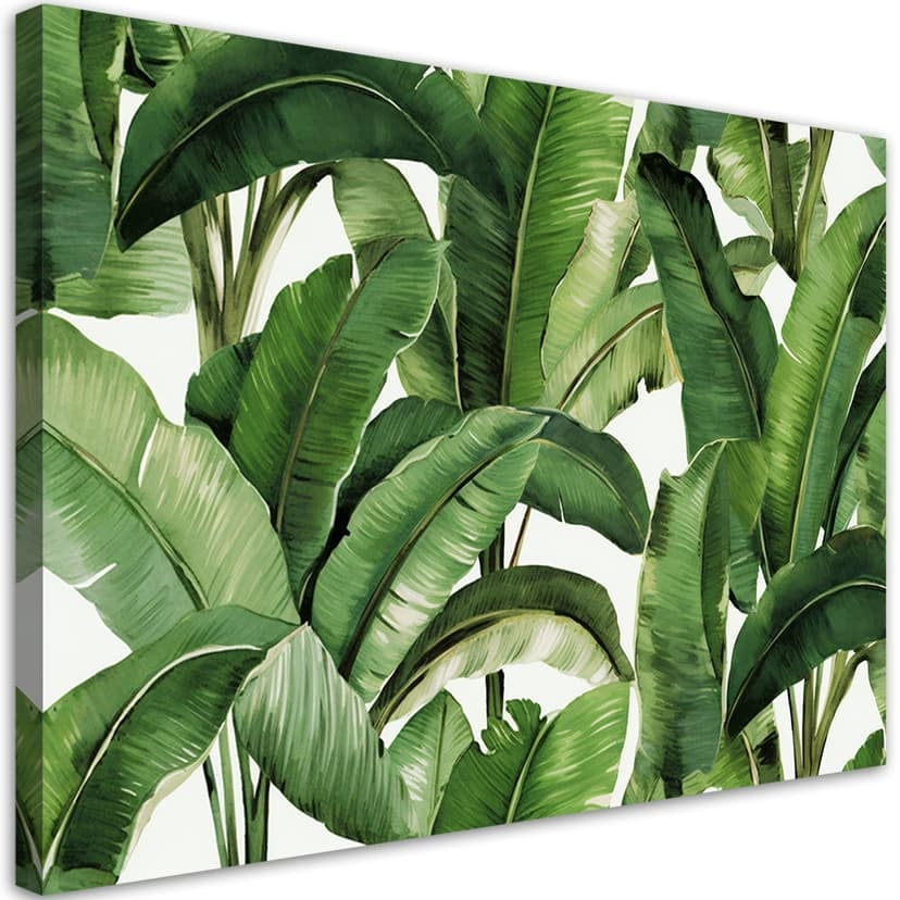 Stampa su tela, Foglie tropicali verdi