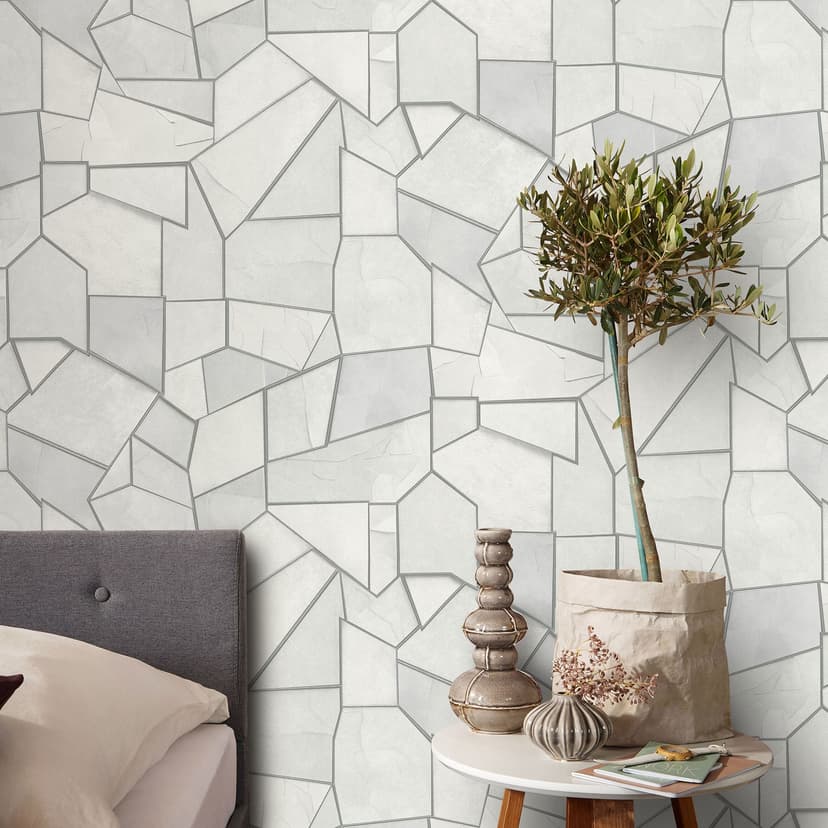 Carta da parati in tessuto non tessuto MOSAIQUE Elle Decoration 4, grigio chiaro