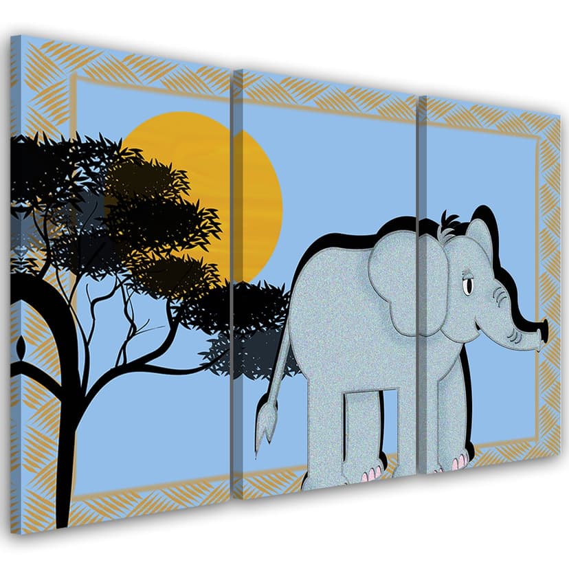 Stampa su tela 3 pezzi Elefante Animali Bambini