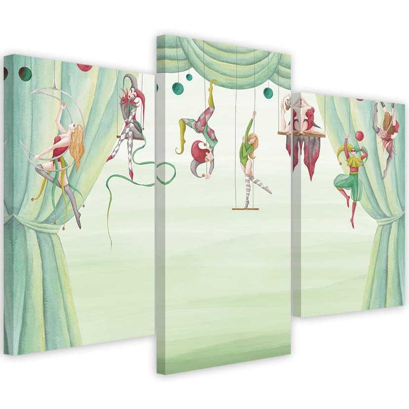 Stampa su tela in 3 pezzi, acrobata del circo