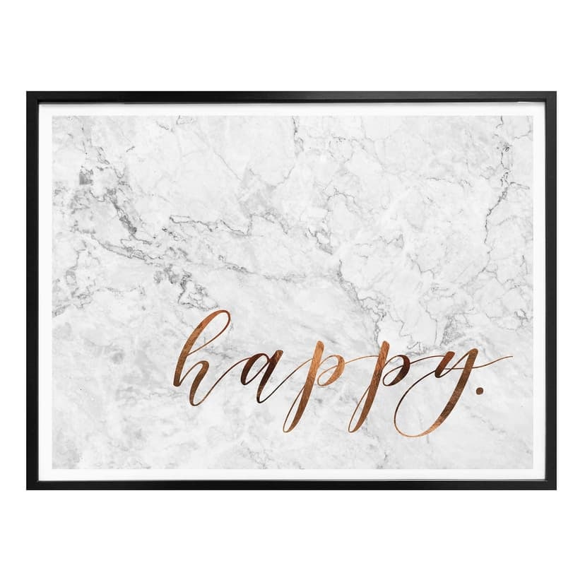 Poster effetto ramato - Happy