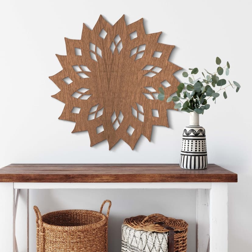 Decoro in legno   - Mandala sole 02
