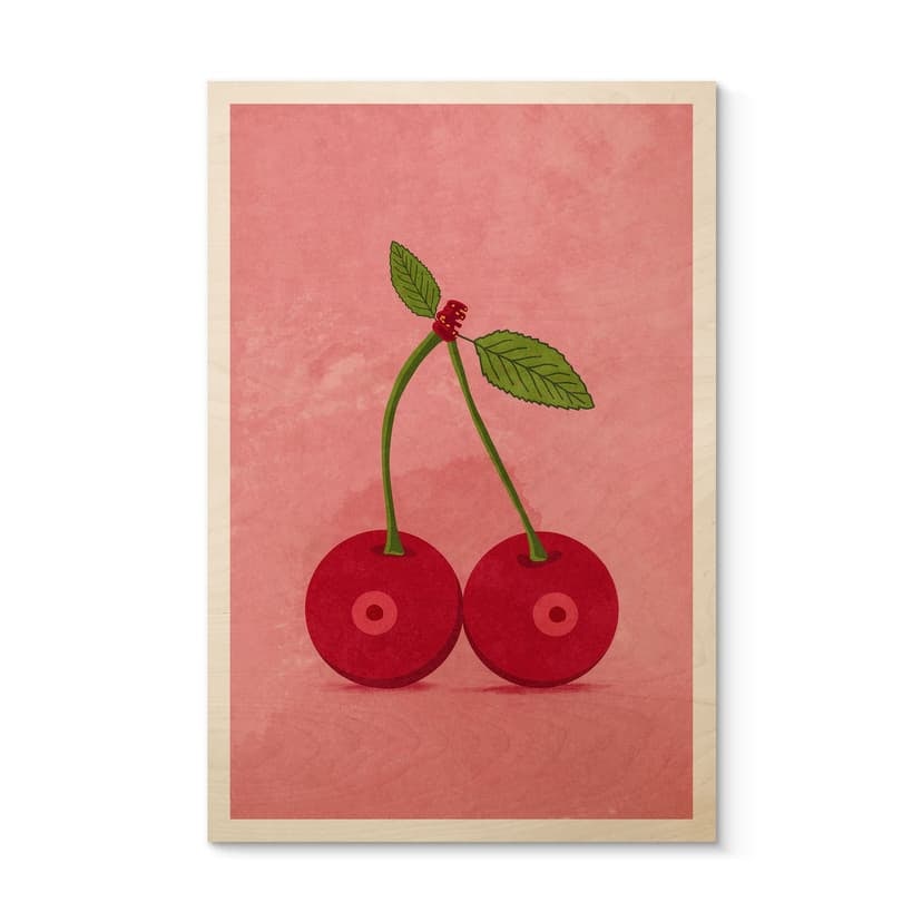 Stampa su legno Ciliegie sensuali | Femminismo - Oltmanns